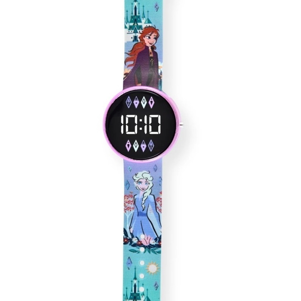 FrozenGirl's Children's LED Watch with Round Case and Printed Silicone Strap - Picture 4 of 8